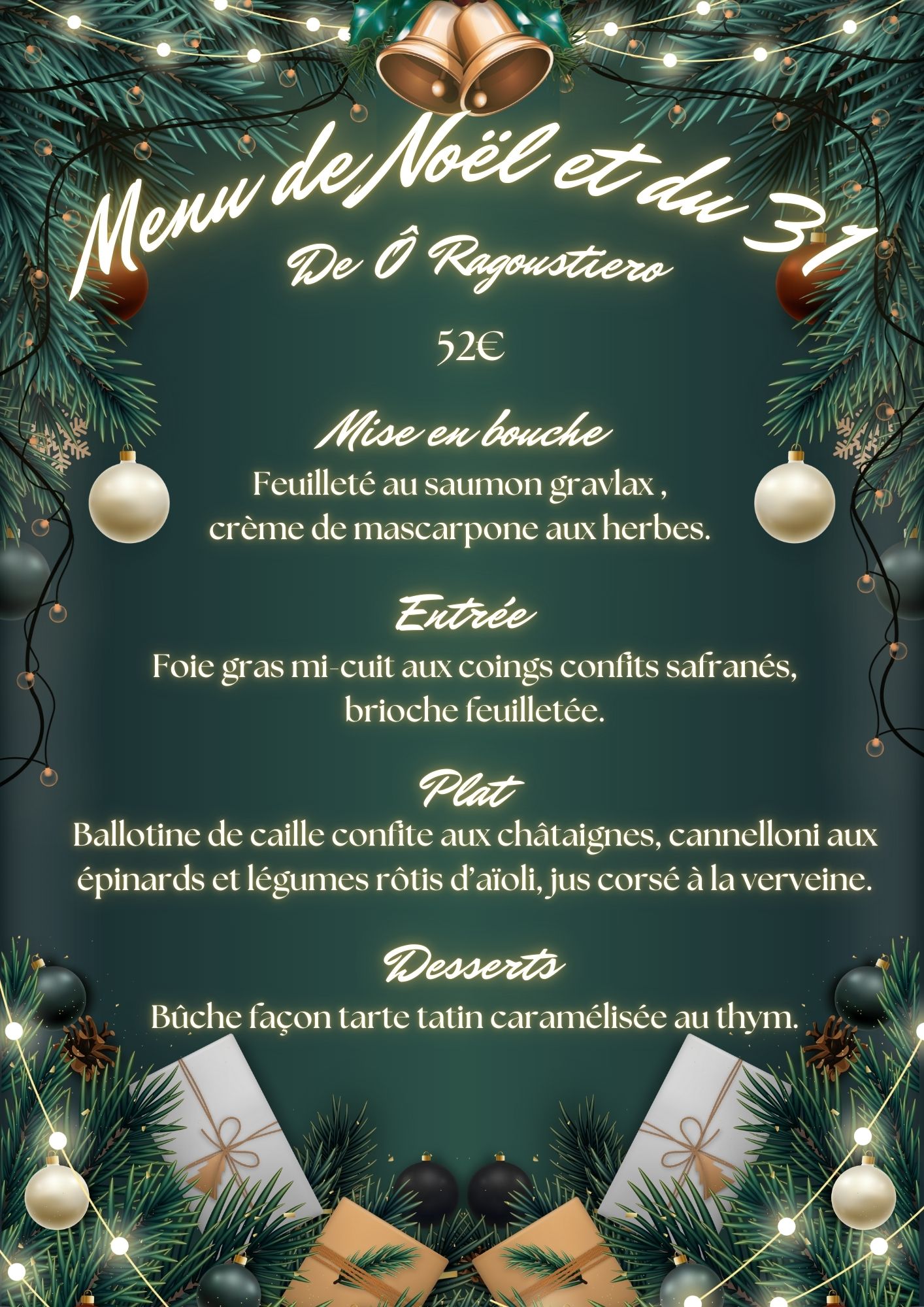 menu de noel