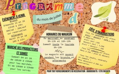 Programme du mois de juillet